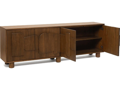 August 90-Inch Walnut Wood Classic Credenza