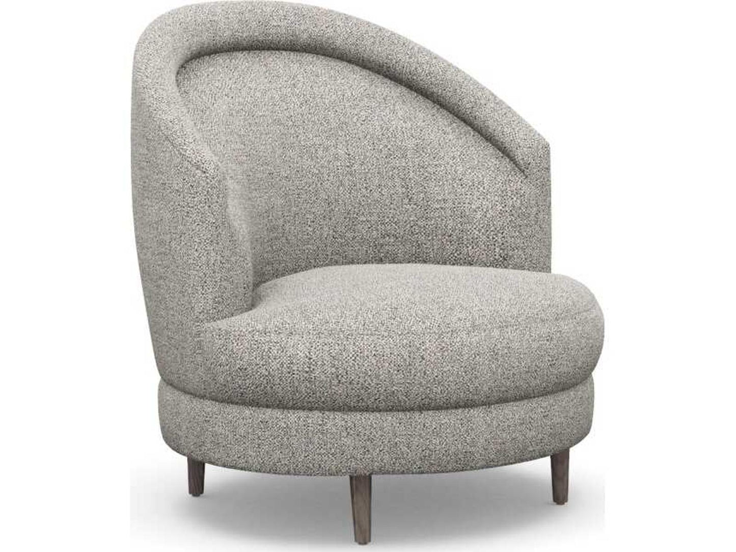 Capri Grand Swivel Accent Chair in Rock Gray with Loma Weave