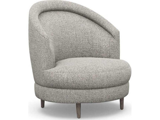 Capri Grand Swivel Accent Chair in Rock Gray with Loma Weave