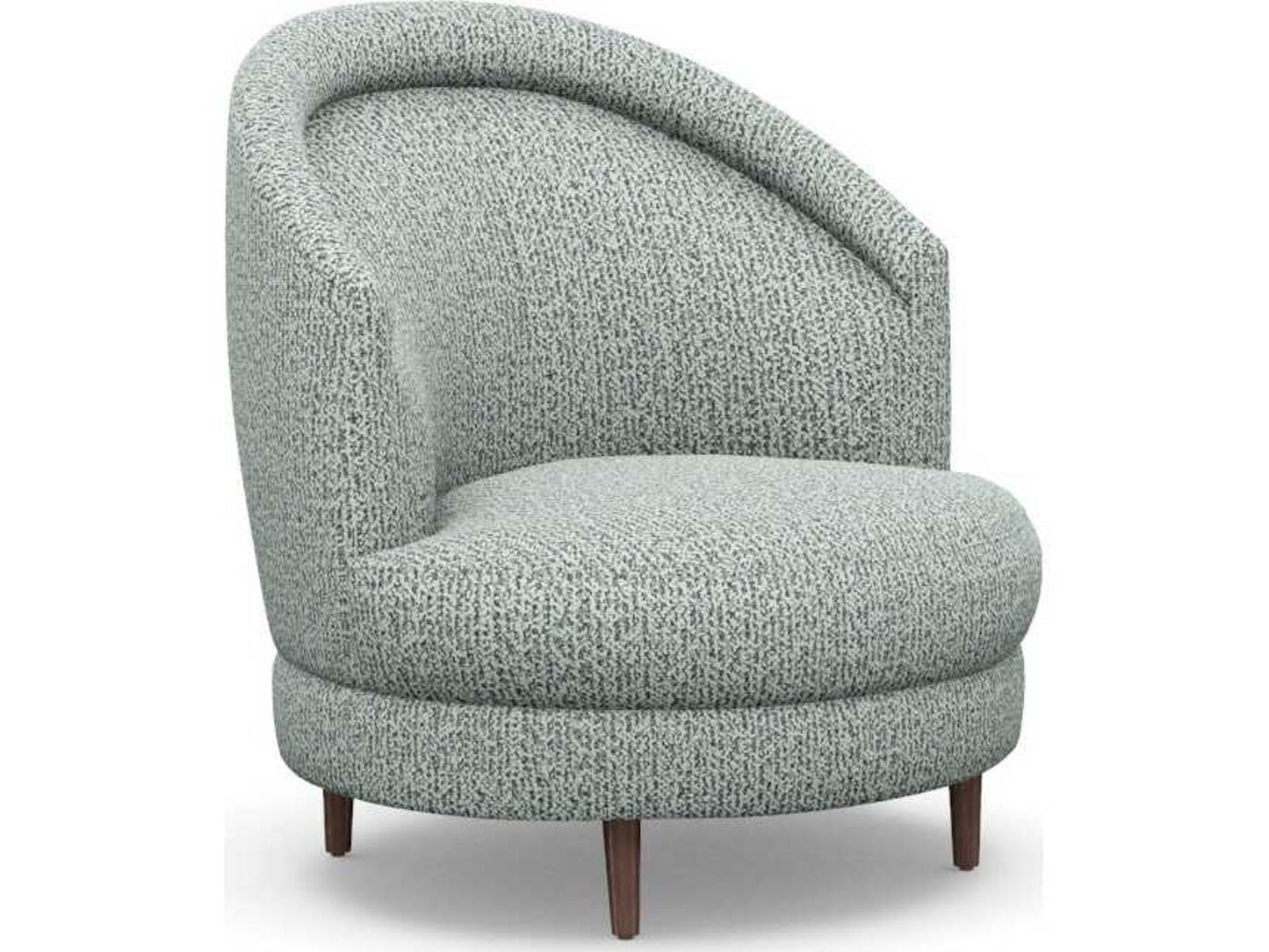 Capri Swivel Accent Chair in Green Polyester Blend Fabric
