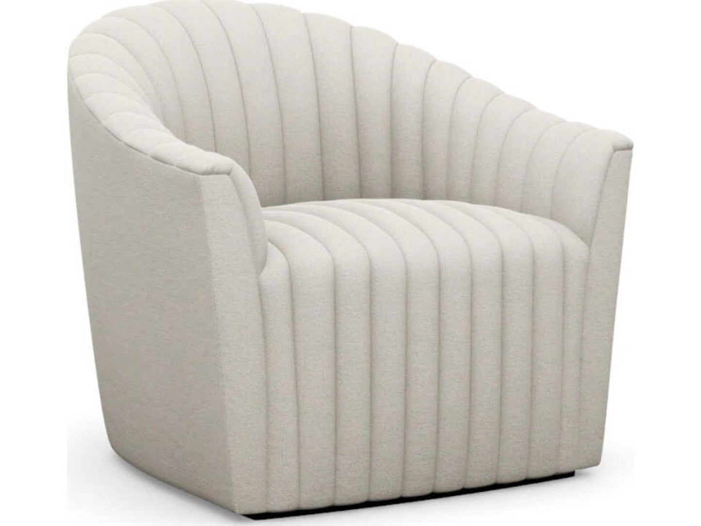 Channel Swivel Accent Chair in Cream Boucle