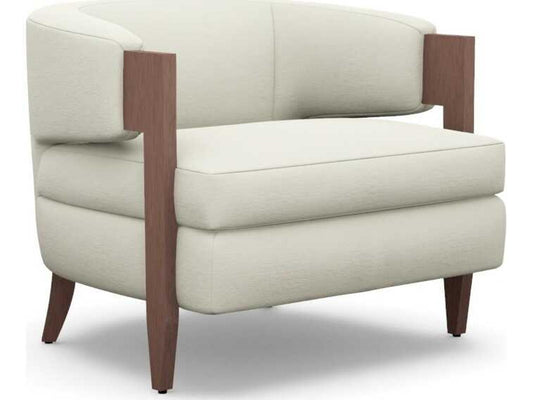 Kelsey Grand Accent Chair in Pure Bay Crest and Walnut