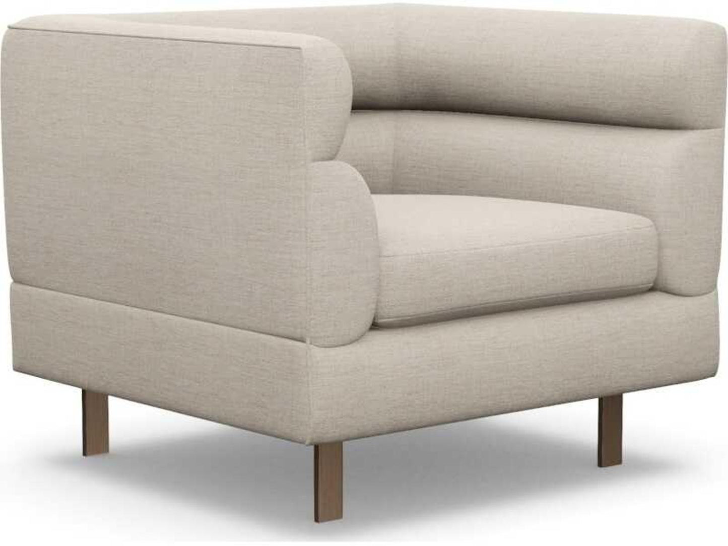 Ornette Upholstered Accent Chair in Beige with Bronze Legs