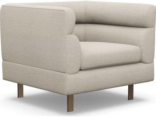 Ornette Upholstered Accent Chair in Beige with Bronze Legs