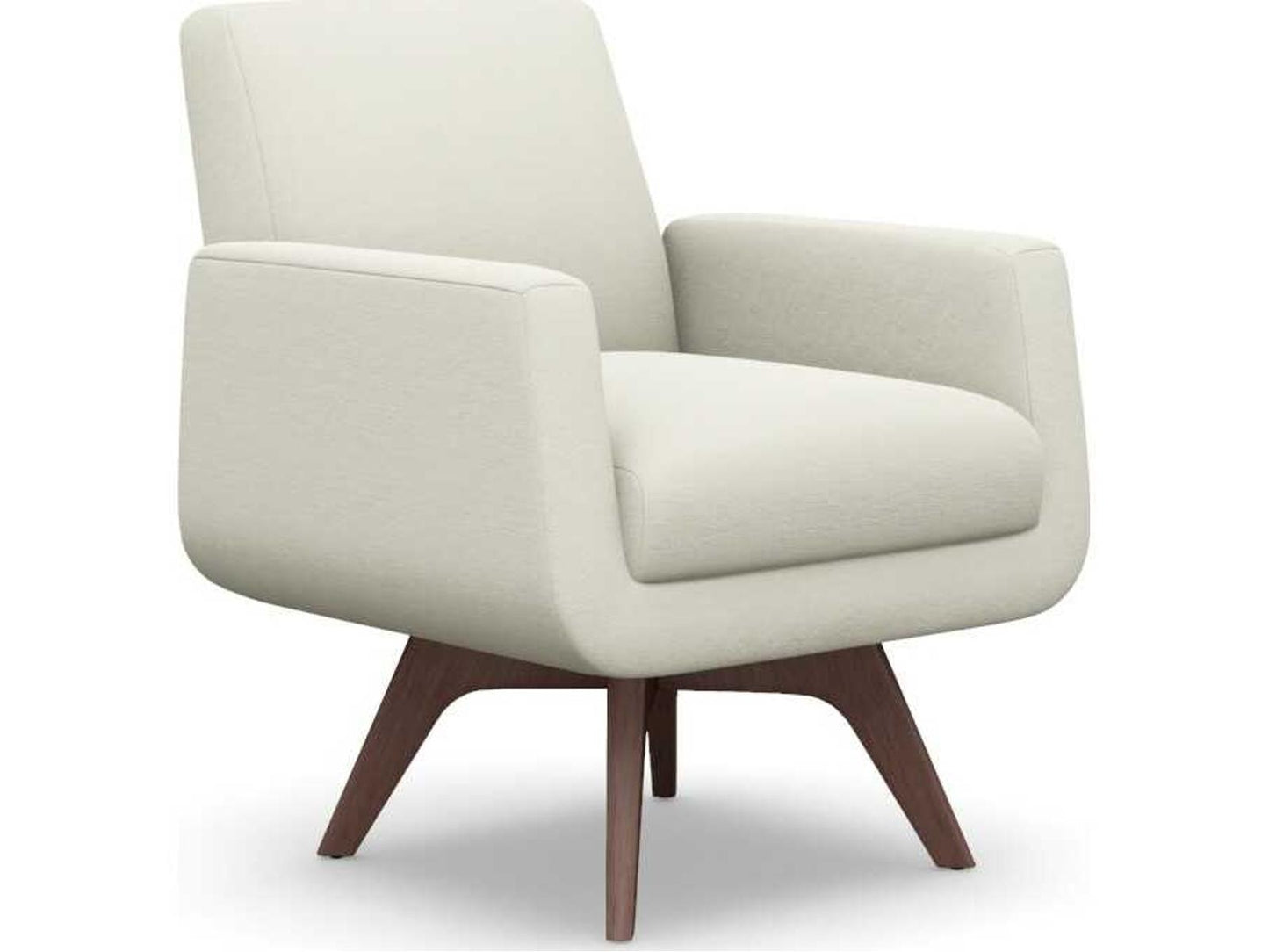 Landon Revolving Accent Chair in White Upholstery
