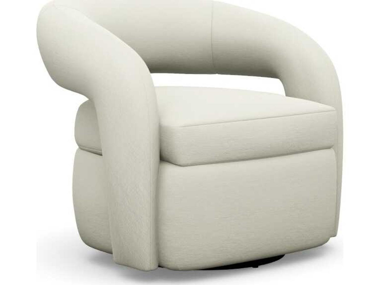 Targa Swivel Accent Chair in White Bay Crest Fabric