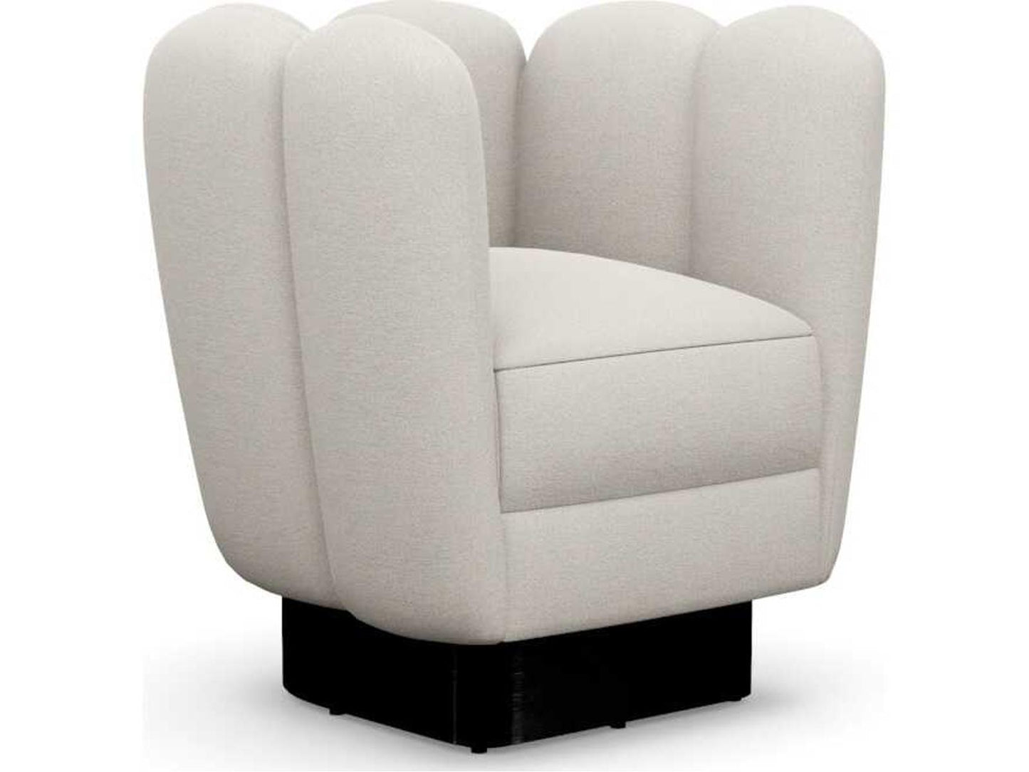 Gallery Swivel Cream Accent Chair with Brass Base