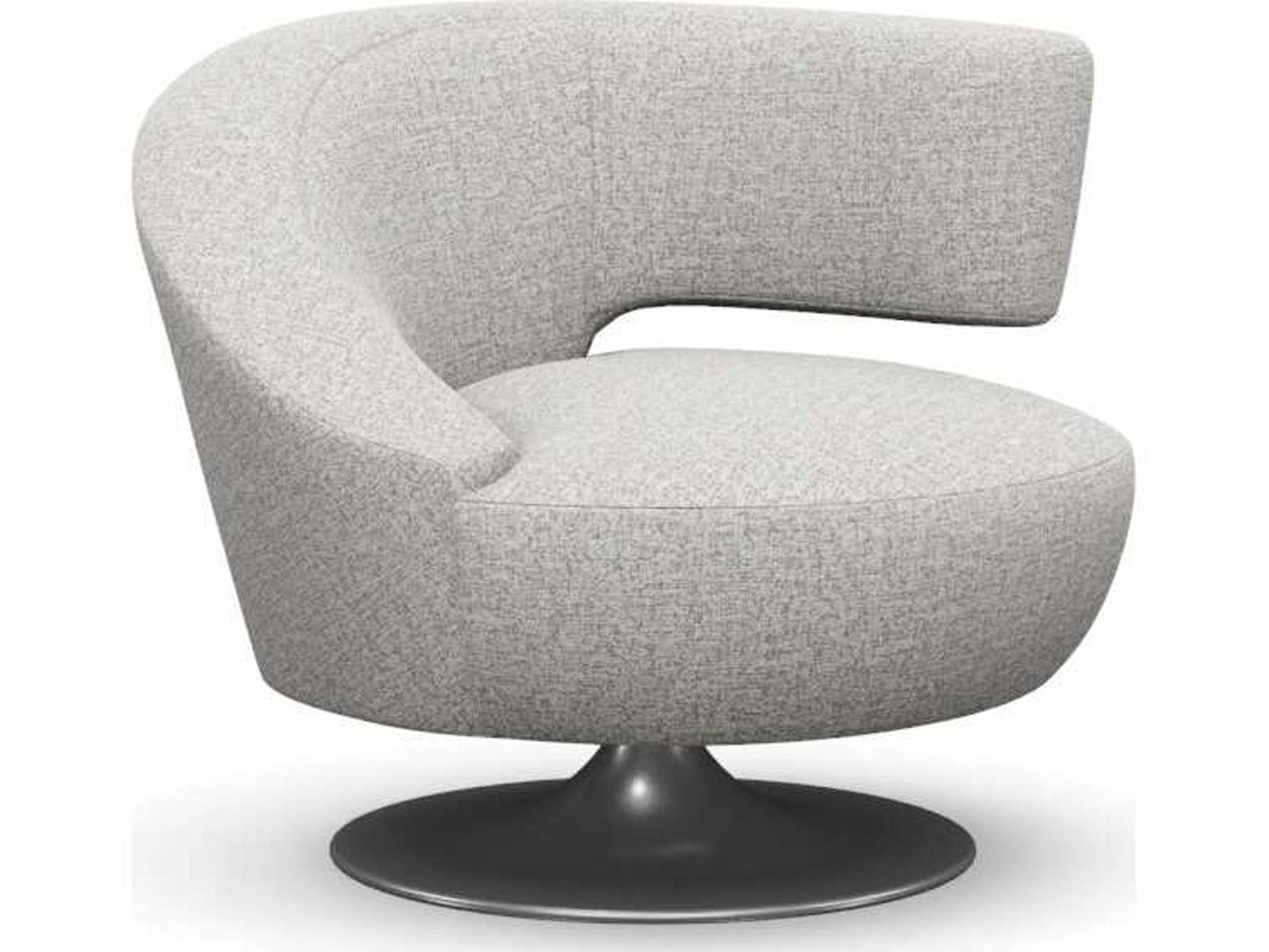 Isabella Swivel Barrel Accent Chair in Gray Upholstery