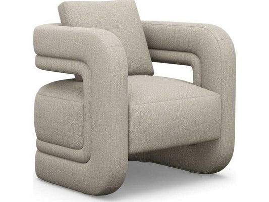 Scillia Beige Accent Chair with Solid Wood Frame