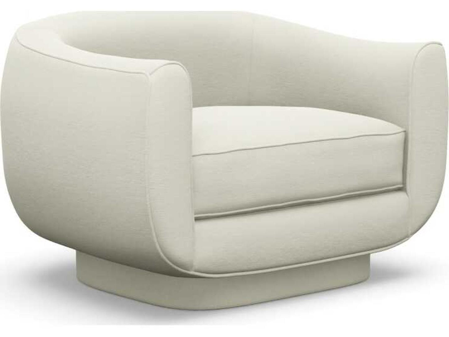 Spectrum Swivel Accent Chair in Pure White Faux Linen