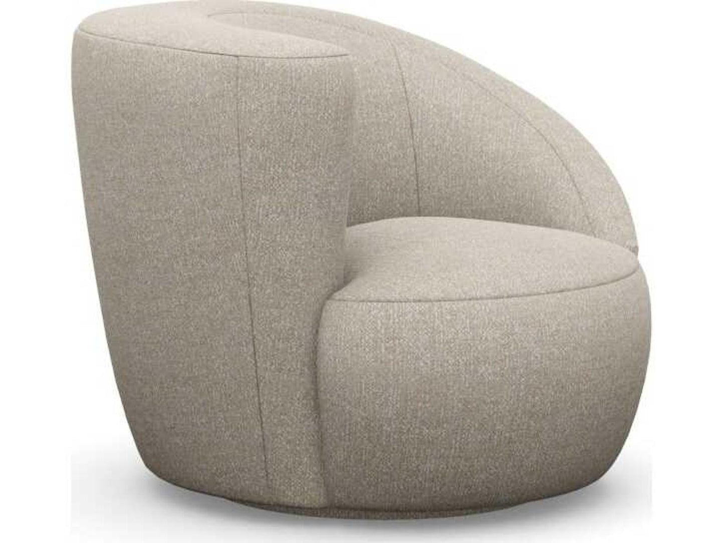 Carlisle Swivel Accent Chair in Beige Loma Weave Fabric