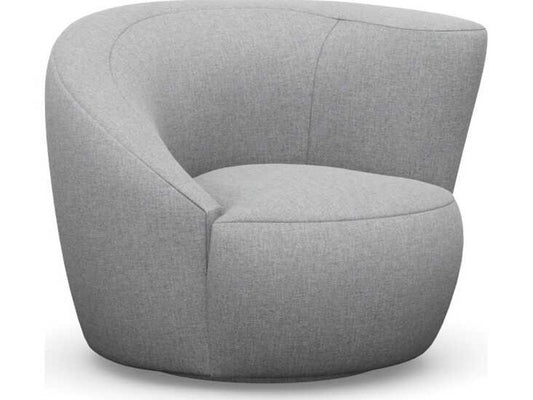 Carlisle Swivel Accent Chair in Pure Grey Faux Linen