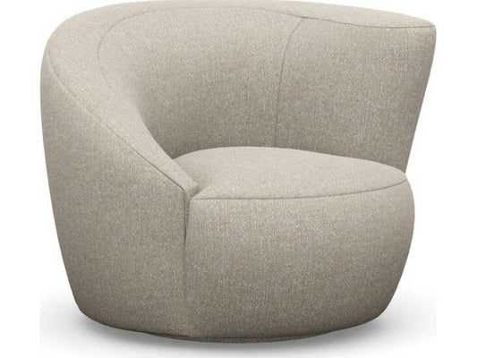 Carlisle Swivel Accent Chair in Beige Fabric