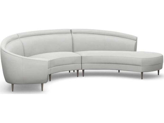 Capri 3-Piece Chaise Sectional Sofa in Gray Upholstery