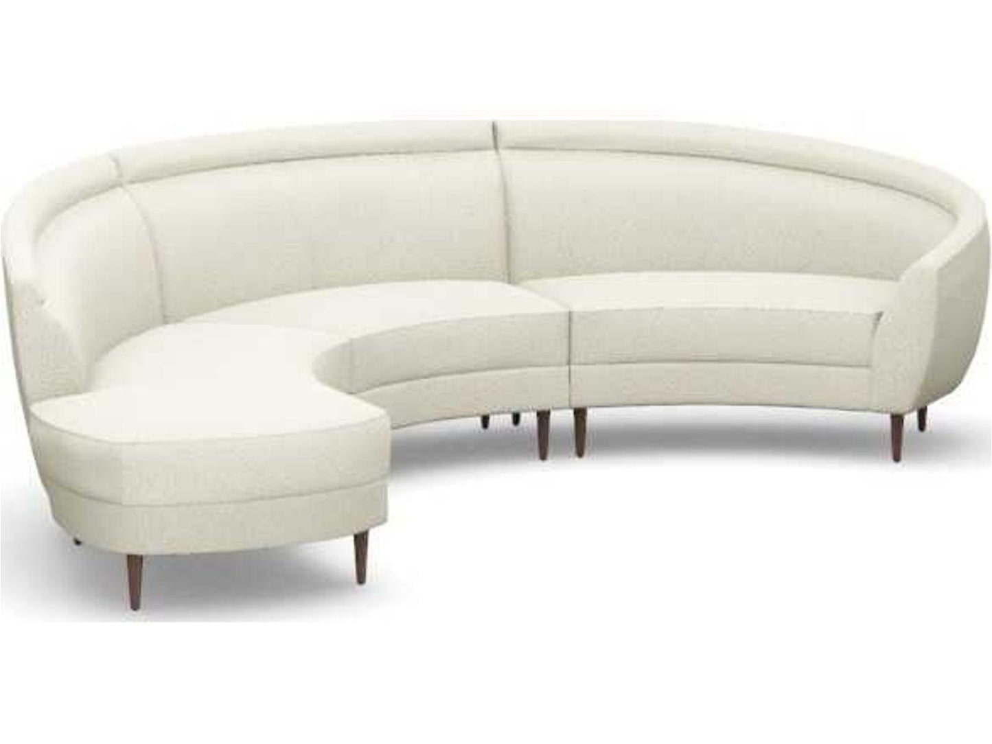 Capri 3-Piece Left Chaise Faux Leather Sectional Sofa in White