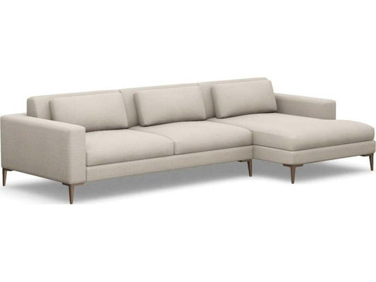 Izzy 2-Piece Right Chaise Fabric Sectional Sofa in Beige