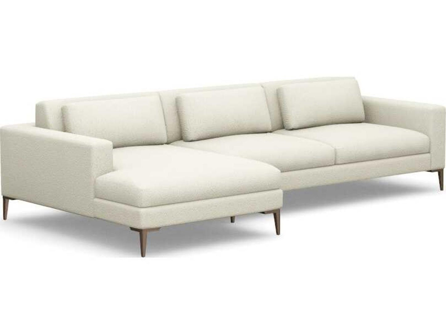 Izzy 2-Piece Left Chaise Cream Faux Leather Sectional Sofa