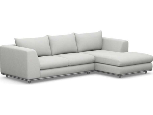 Comodo 2-Piece Right Chaise Beige Upholstered Sectional Sofa