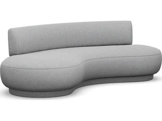 Nuage 3-Seat Left Arm Upholstered Sofa in Pure Grey Faux Linen