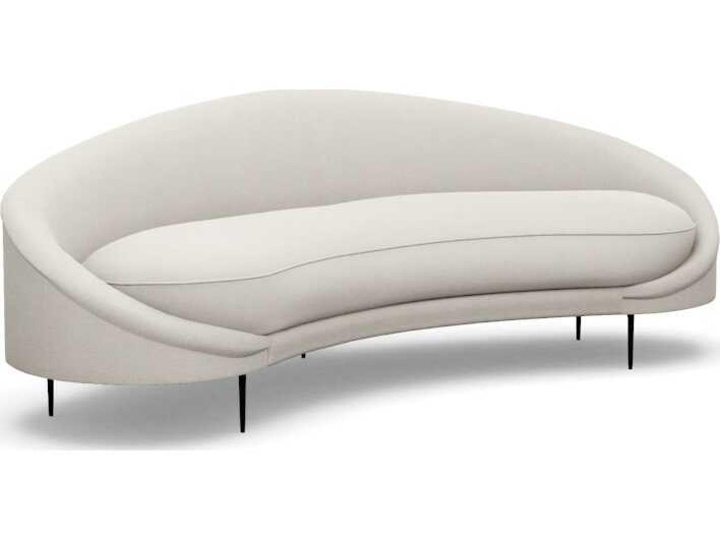 Ava 3-Seat Boucle Sofa with Polished Brass Base