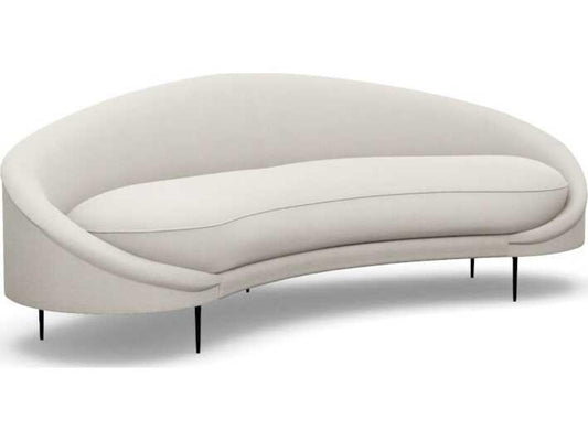 Ava 3-Seat Boucle Sofa with Polished Brass Base