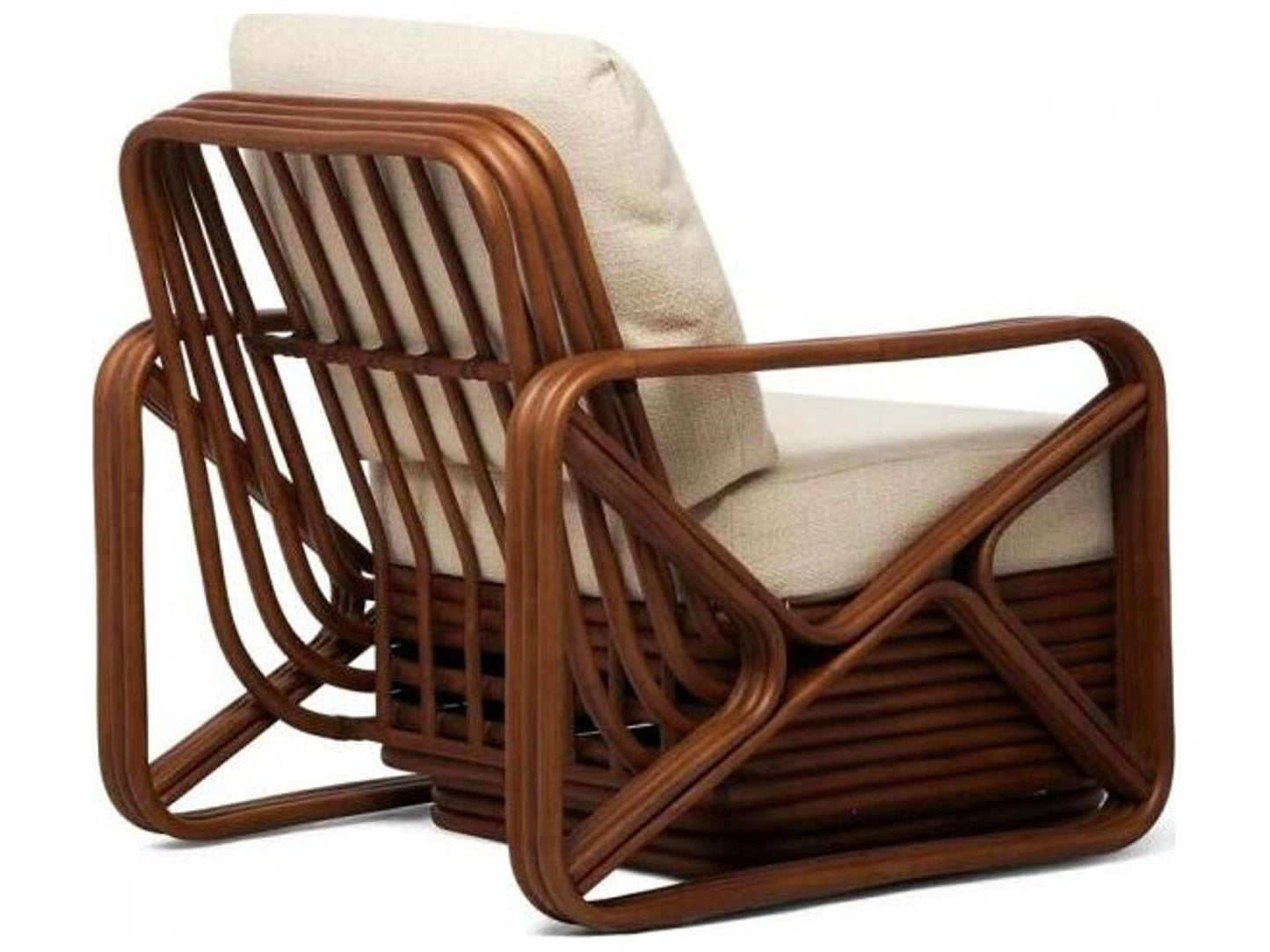 Flagler Upholstered Lounge Chair with Rattan Frame Antique Brown