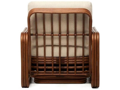 Flagler Upholstered Lounge Chair with Rattan Frame Antique Brown