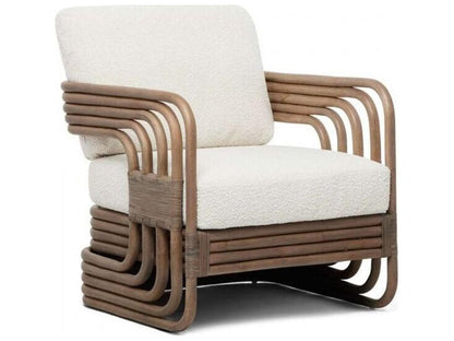 Orchid Lounge Chair in Grey Rattan with Custom Cushion