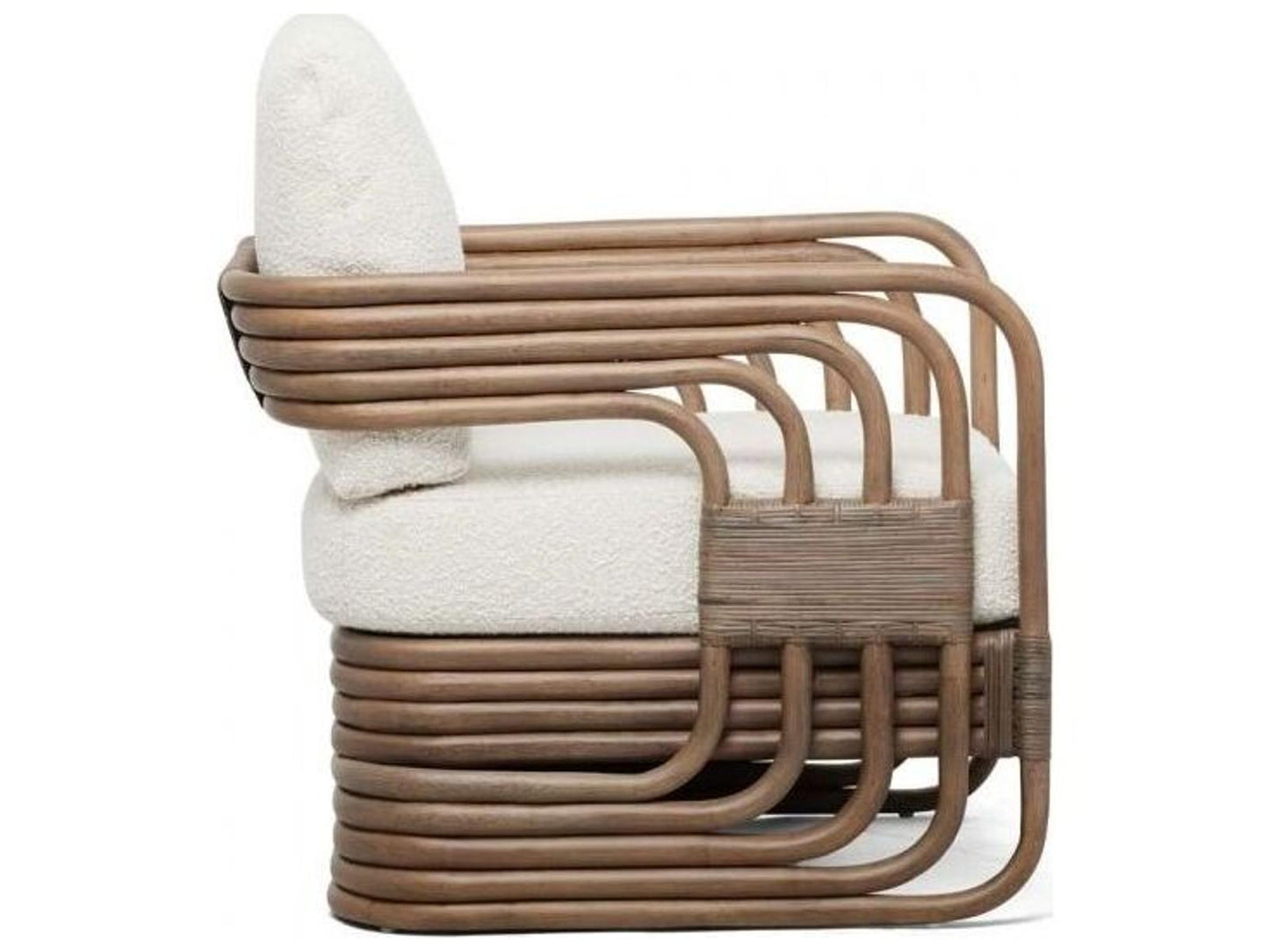 Orchid Lounge Chair in Grey Rattan with Custom Cushion