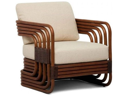 Orchid Lounge Chair with Antique Brown Rattan and Custom Cushion