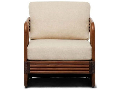 Orchid Lounge Chair with Antique Brown Rattan and Custom Cushion