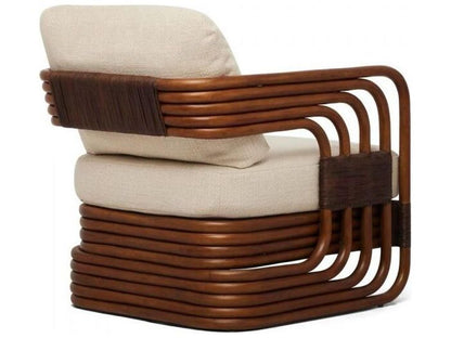 Orchid Lounge Chair with Antique Brown Rattan and Custom Cushion