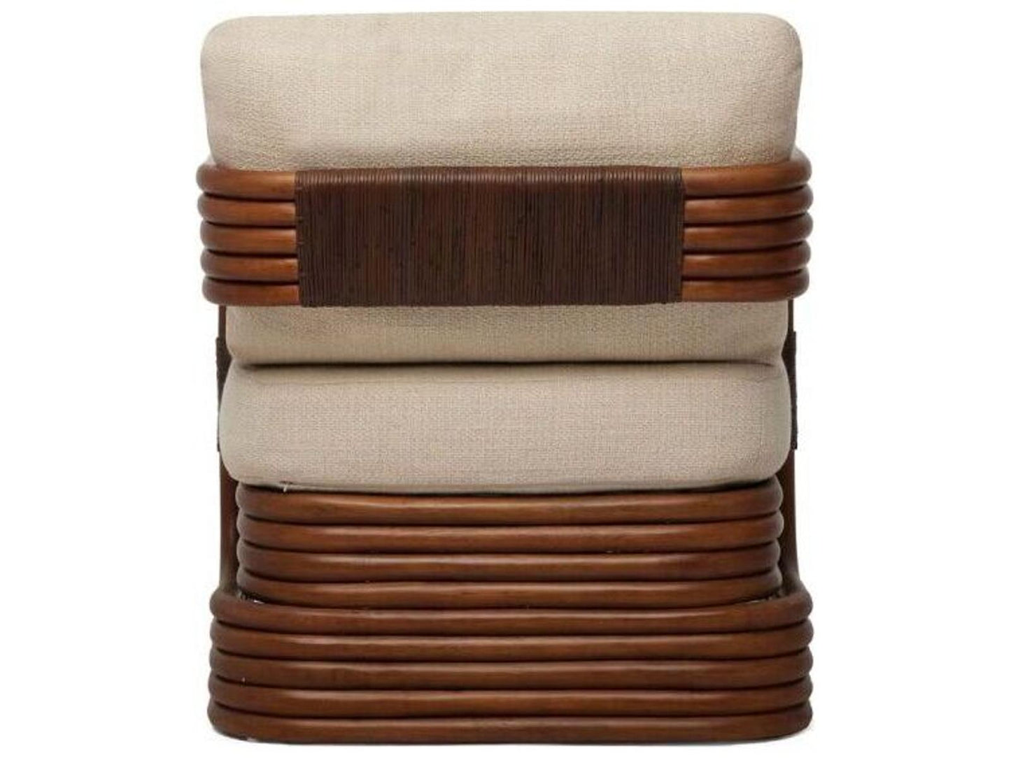 Orchid Lounge Chair with Antique Brown Rattan and Custom Cushion