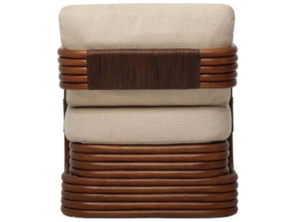 Orchid Lounge Chair with Antique Brown Rattan and Custom Cushion