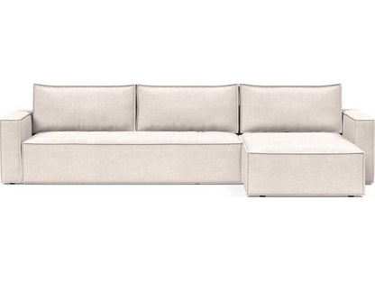 Living Newilla Adario Basmati Upholstered Sofa Bed with Reversible Lounger