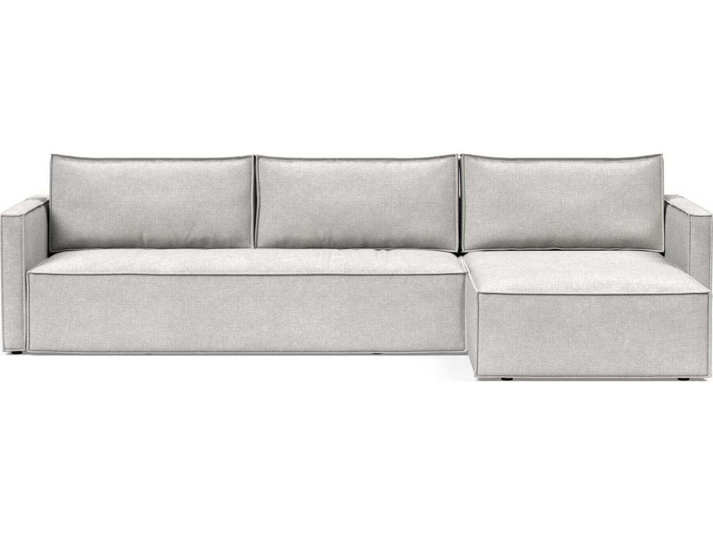 Living Newilla Adario Fog Gray Upholstered Sectional Sofa Bed with Lounger and Slim Arms