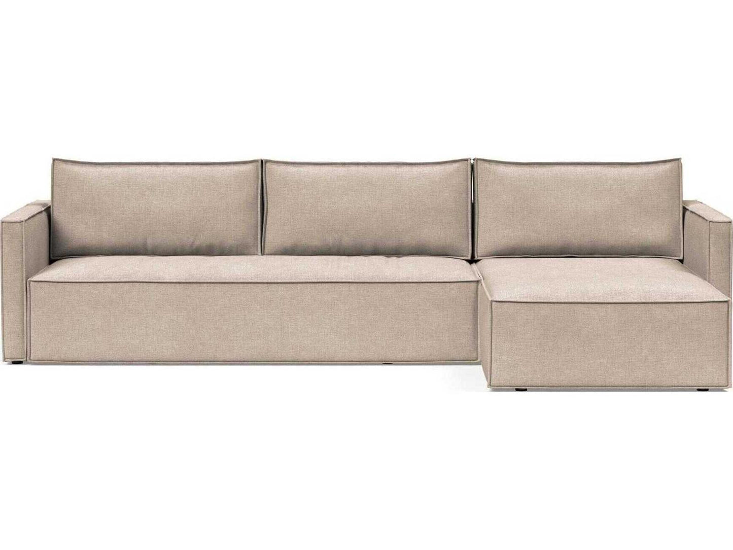 Living Newilla Adario Taupe Brown Upholstered Sectional Sofa Bed with Storage