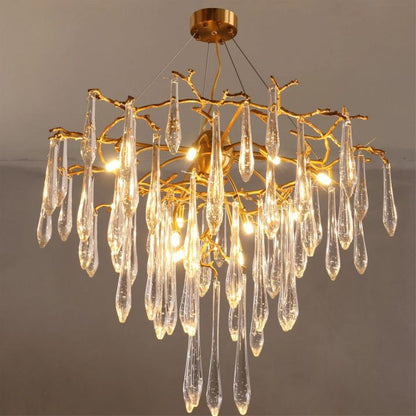 Icicle Crystal Luxury Branch Chandelier