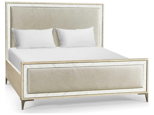 Tideline Bone and Linen-Blend King Upholstered Bed in Natural Dyed Koto
