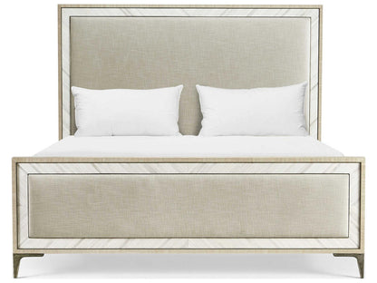Tideline Bone and Linen-Blend King Upholstered Bed in Natural Dyed Koto