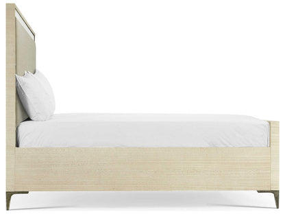 Tideline Bone and Linen-Blend King Upholstered Bed in Natural Dyed Koto