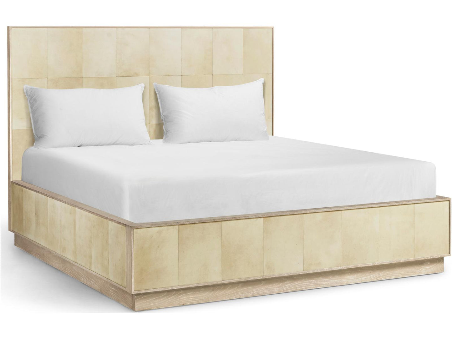 Water Hydra King Panel Bed in Water White Parchment Oak