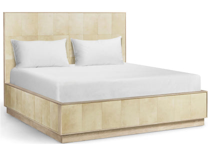 Water Hydra King Panel Bed in Water White Parchment Oak