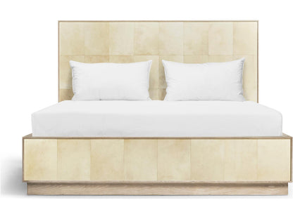 Water Hydra King Panel Bed in Water White Parchment Oak