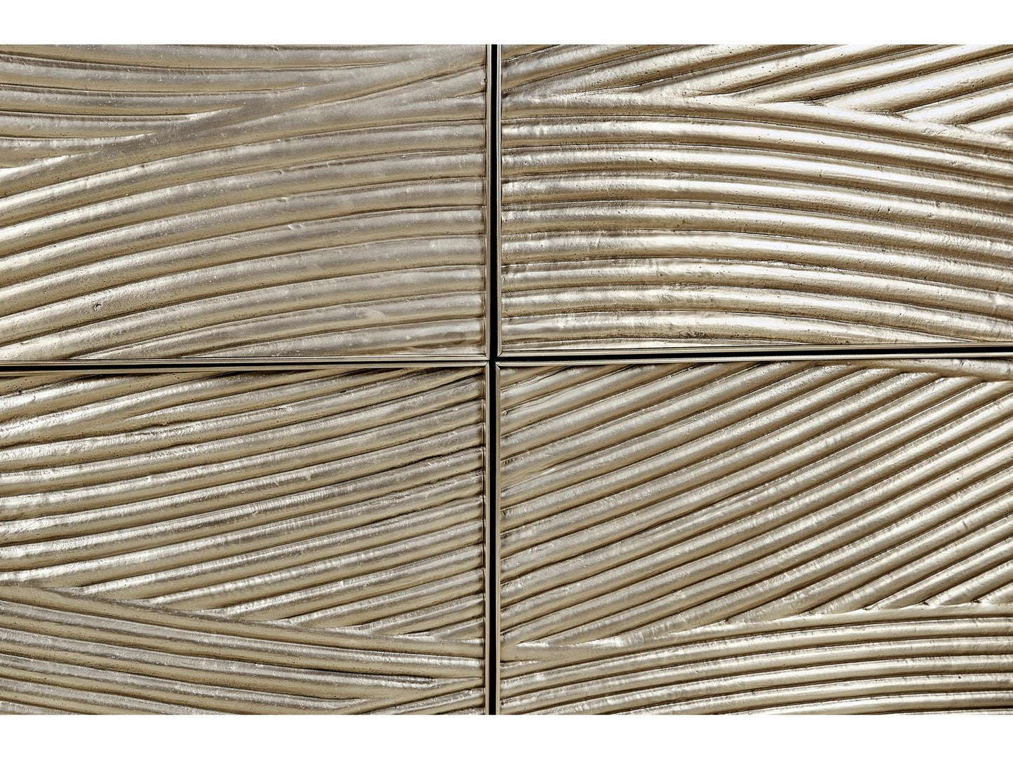 Water Capillary Cast Metal Texture Double Dresser Bleached Oak