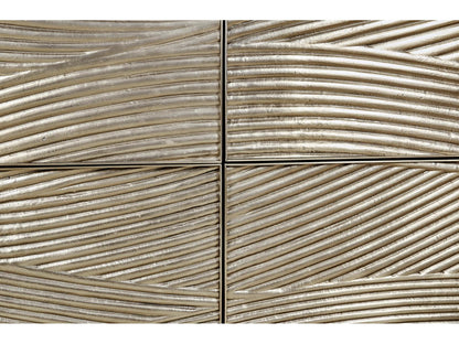 Water Capillary Cast Metal Texture Double Dresser Bleached Oak