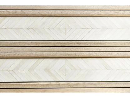 Water 4-Drawers Brown Oak Wood Dresser