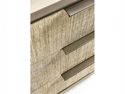 Water Seiche 42-Inch Woven 3-Drawer Nightstand in Whitewash Oak