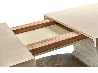 Water Swell Danish Cord Extending Dining Table in Bleached Oak