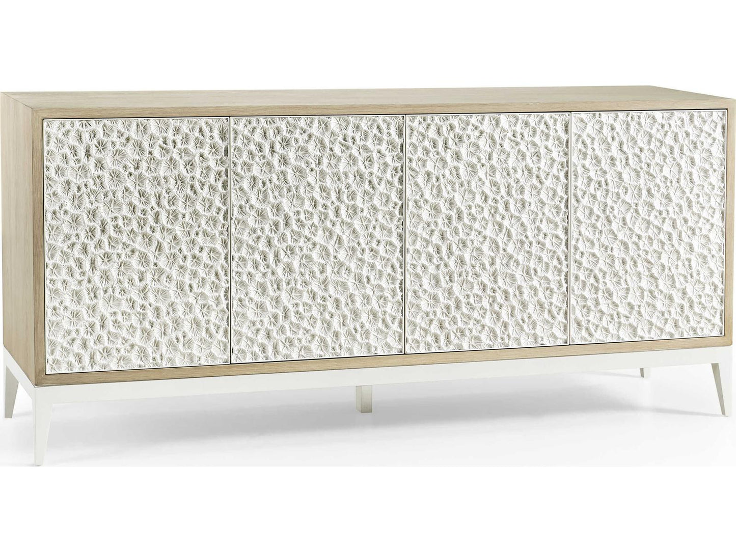 Water Rectangular Wood White Washed Oak Credenza Console Table